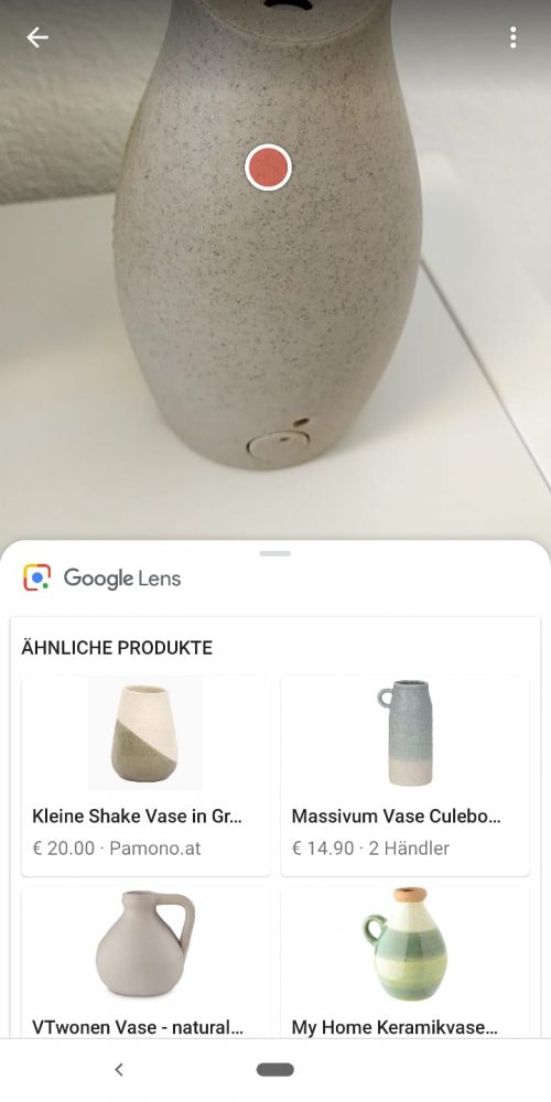 Visuelle Suche über Google Lens - Vase